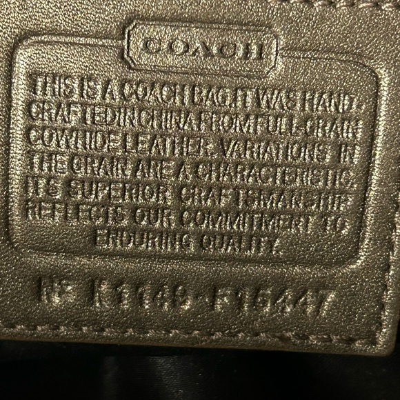 Coach Soft Leather Ashley Convertible Satchel #F15447 Bronze Metallic Bag Large - Picture 8 of 8